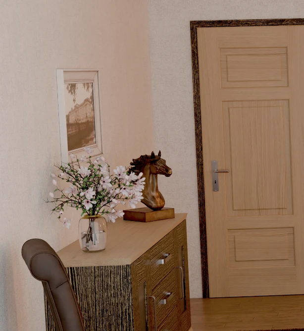 Detail eines individuell geplanten Schlafzimmermöbels